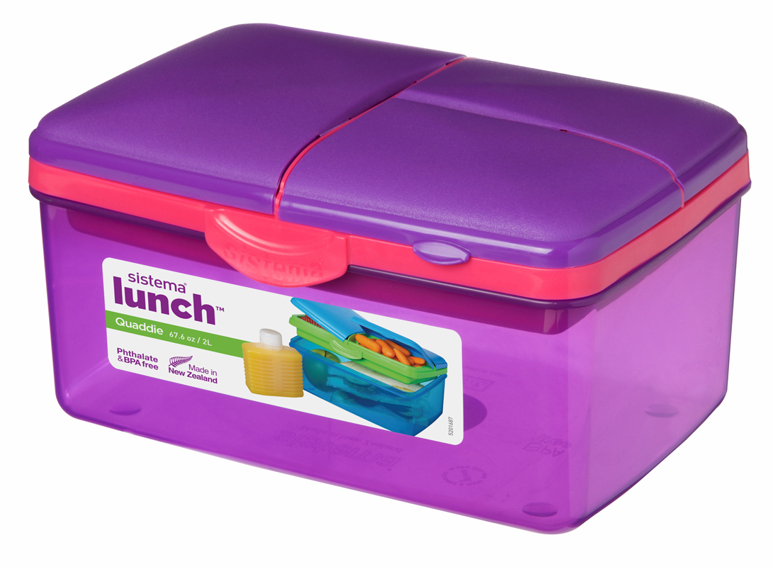 Sistema Quaddie 4 Compartment Lunch Box 2 Ltr BPA Free School Travel eBay